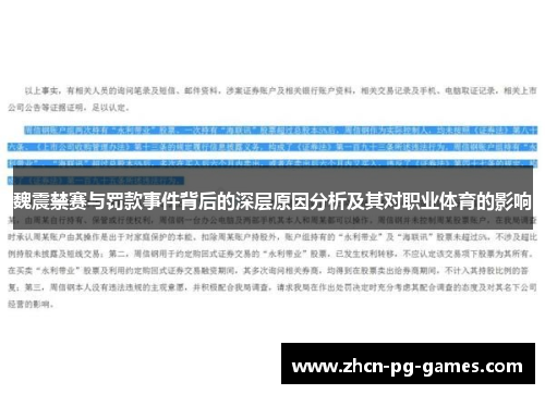 魏震禁赛与罚款事件背后的深层原因分析及其对职业体育的影响
